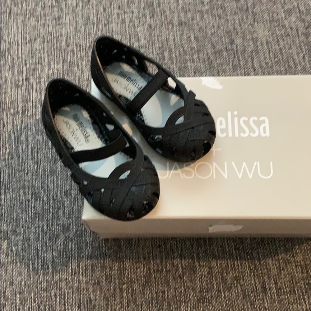 🟢 Mini Melissa Jason Wu Black Toddler Shoes